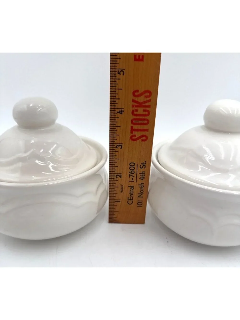 Vintage Set of Ceramic Lidded Condiment Bowls with 2 Coffee Cups Cottagecore